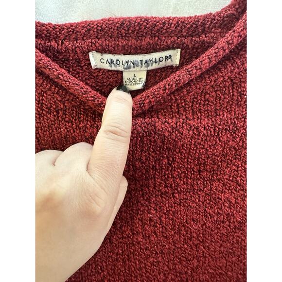 Vintage Carolyn Taylor Red Knit Sweater Women’s Size L - Picture 5 of 6